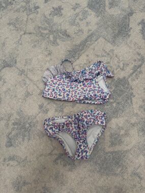 Cat & Jack Purple and Pink Leopard Print Girls Bikini Set
